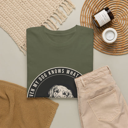 Even My Dog Knows What No Means Golden Unisex Heavy Cotton Tee