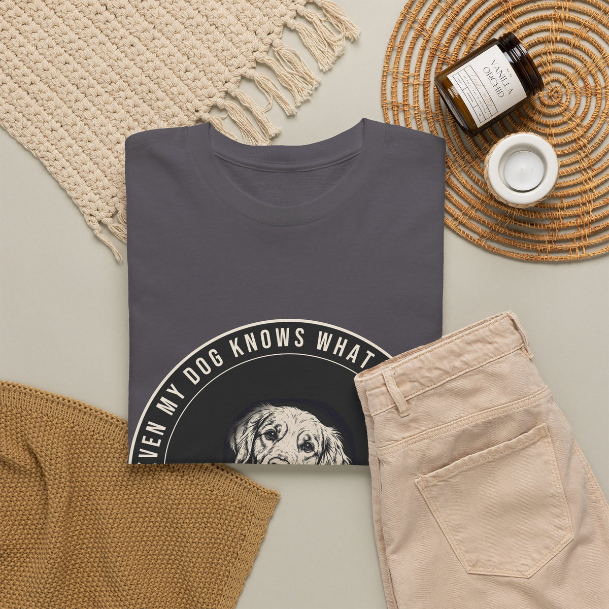 Even My Dog Knows What No Means Golden Unisex Heavy Cotton Tee