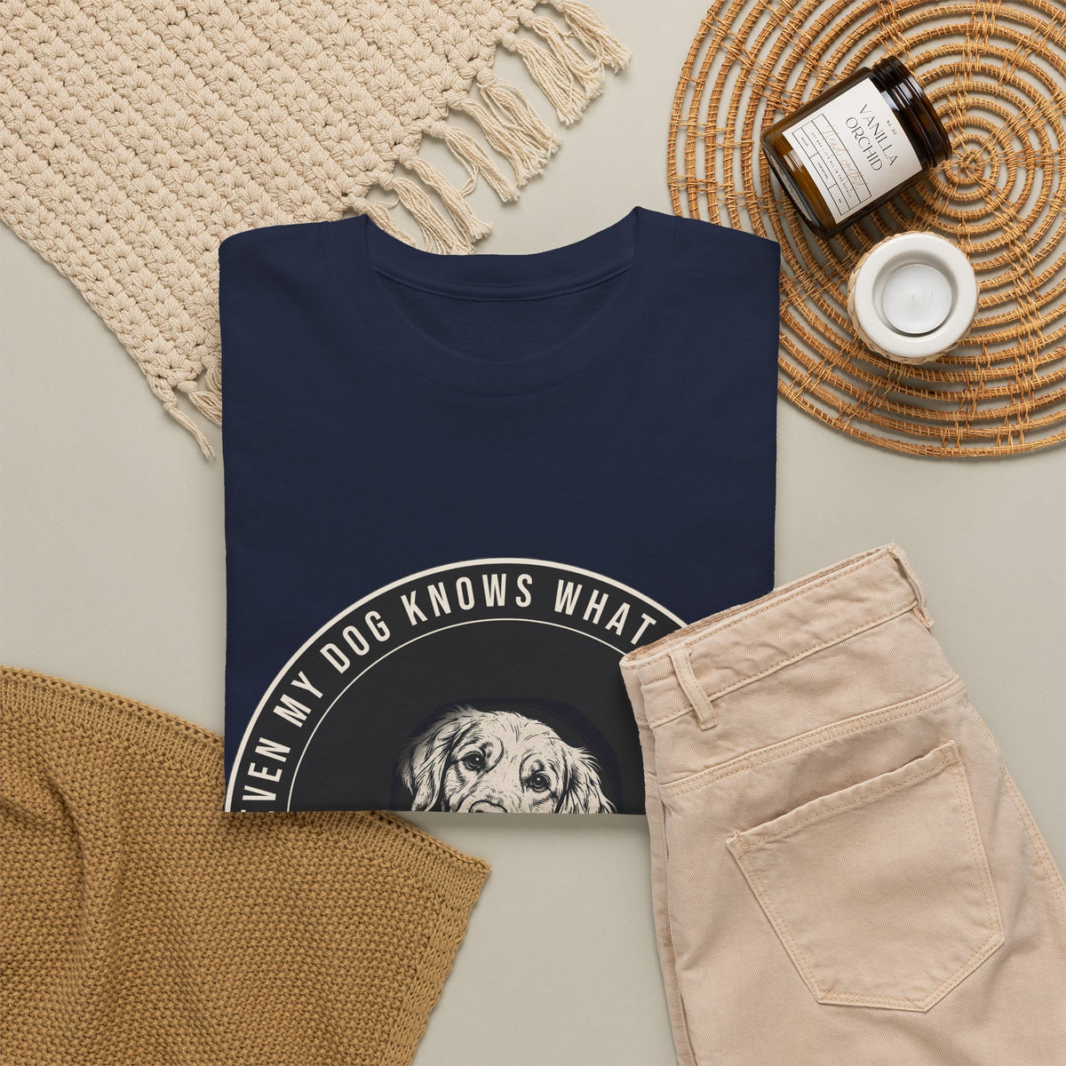 Even My Dog Knows What No Means Golden Unisex Heavy Cotton Tee