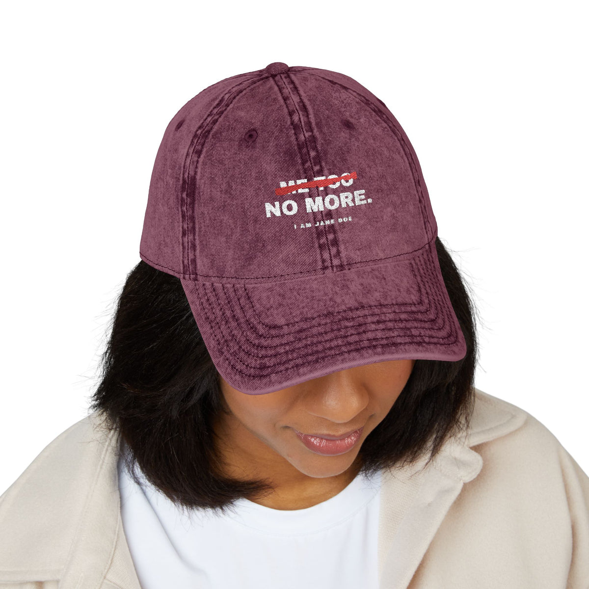 Me Too. No More. Vintage Cap (Embroidery)
