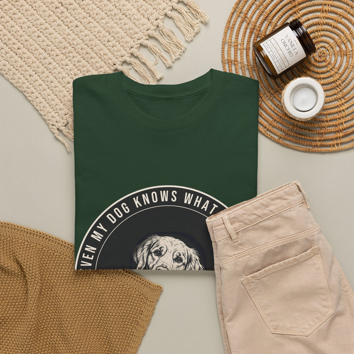 Even My Dog Knows What No Means Golden Unisex Heavy Cotton Tee